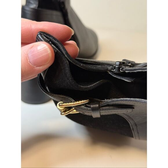 Cole Haan Grand.Os Signature Black Leather Ankle Boots Size 8.5 - Picture 5 of 9